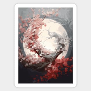 Fantasy Moonlight Japanese Vintage Art Style Sticker